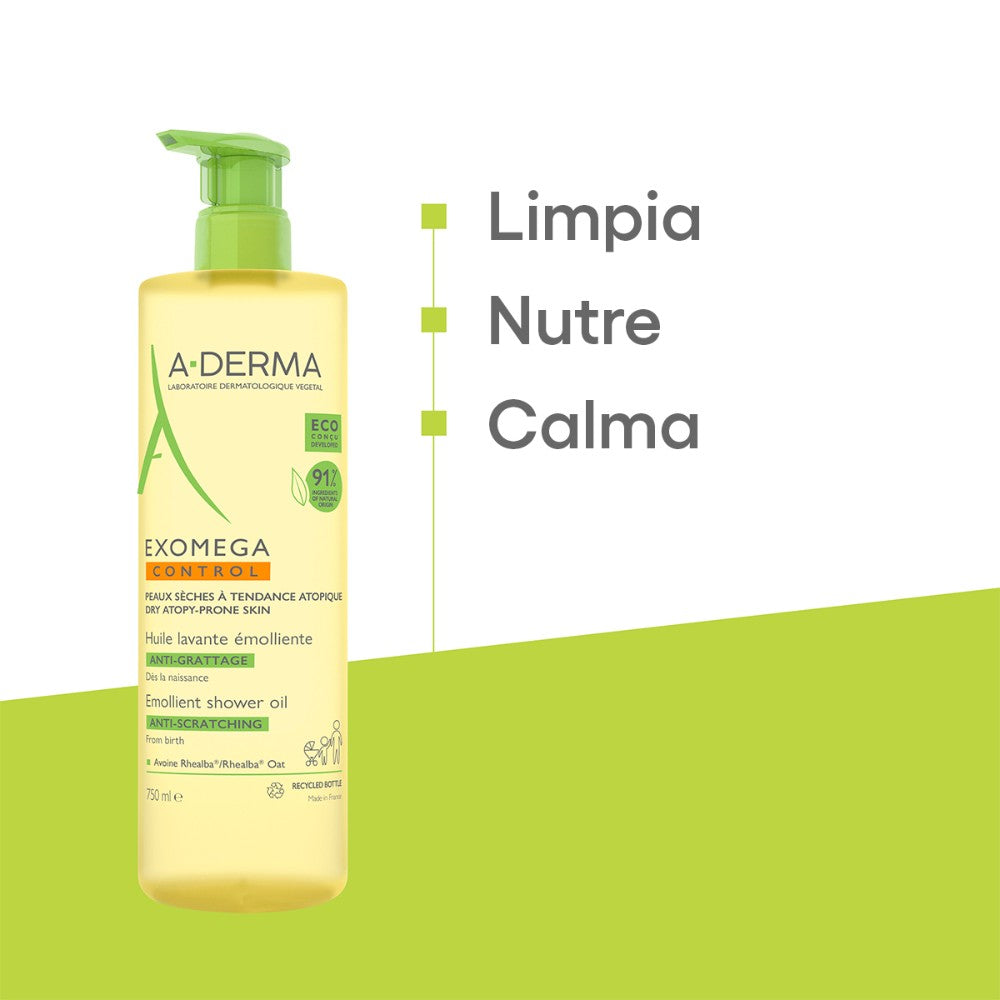 A-DERMA EXOMEGA ACEITE DE DUCHA BAÑO CORPORAL *750ML
