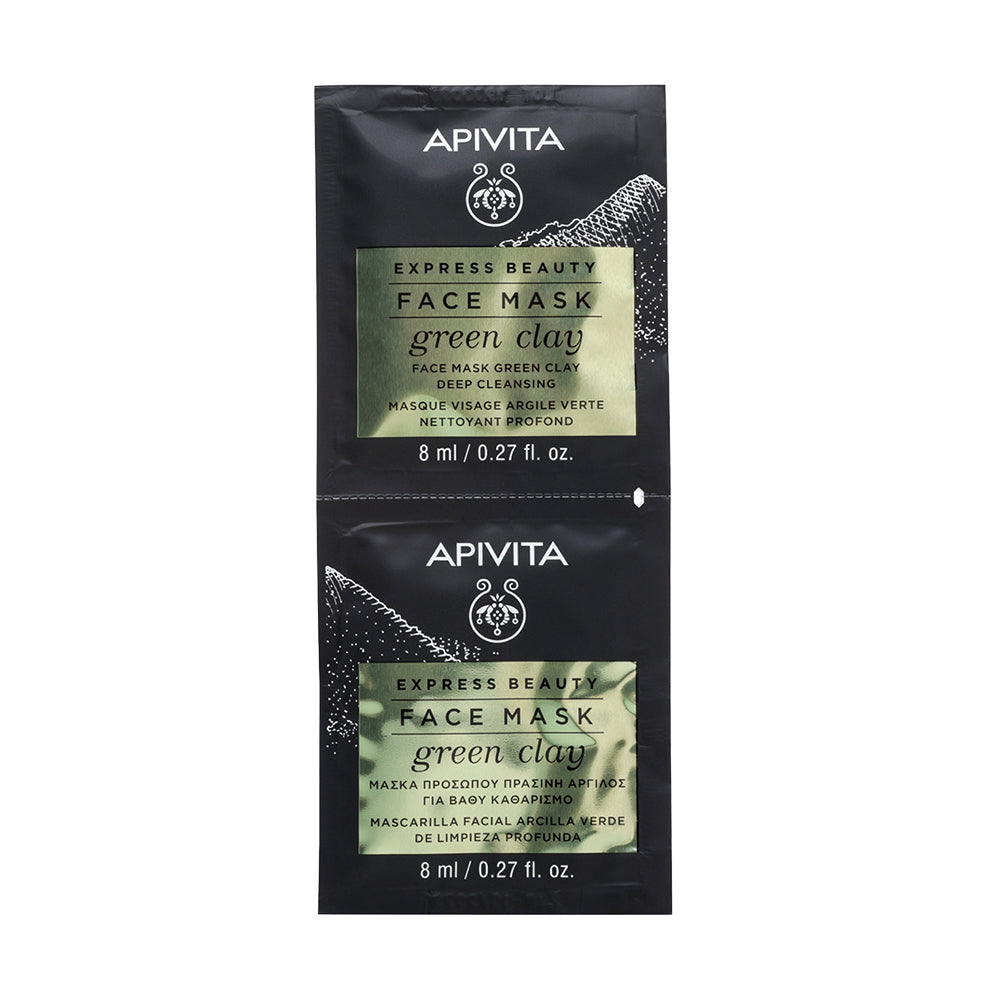 APIVITA FACE MASK - GREEN CLAY 2x8ML
