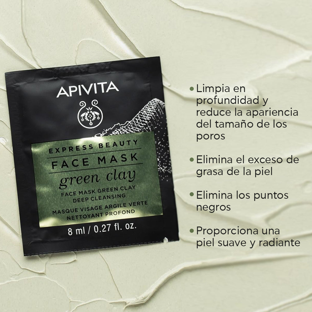 APIVITA FACE MASK - GREEN CLAY 2x8ML