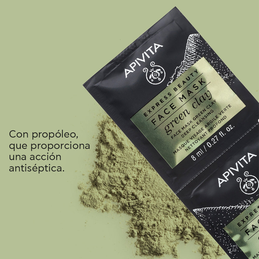 APIVITA FACE MASK - GREEN CLAY 2x8ML