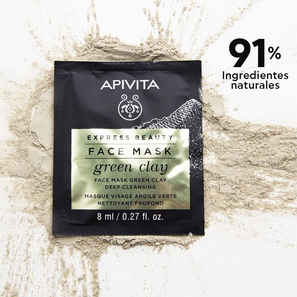 APIVITA FACE MASK - GREEN CLAY 2x8ML
