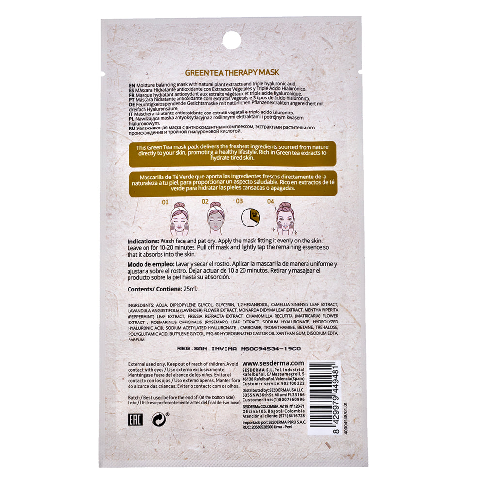 BEAUTY TREATS NATURAL PREMIUM GREEN TEA THERAPY MASK *25GR