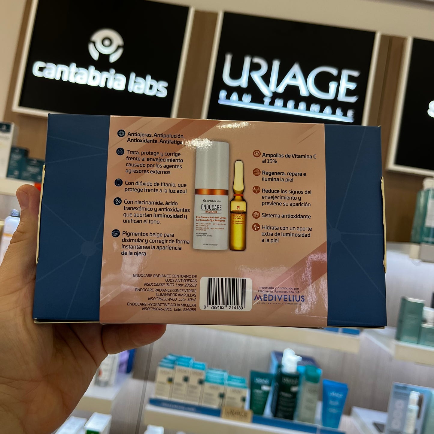 KIT ENDOCARE RADIANCE CONTORNO + (GRATIS) CONCENTRATE AMPOLLAS + (GRATIS) HYDRACTIVE AGUA MICELAR *100ML