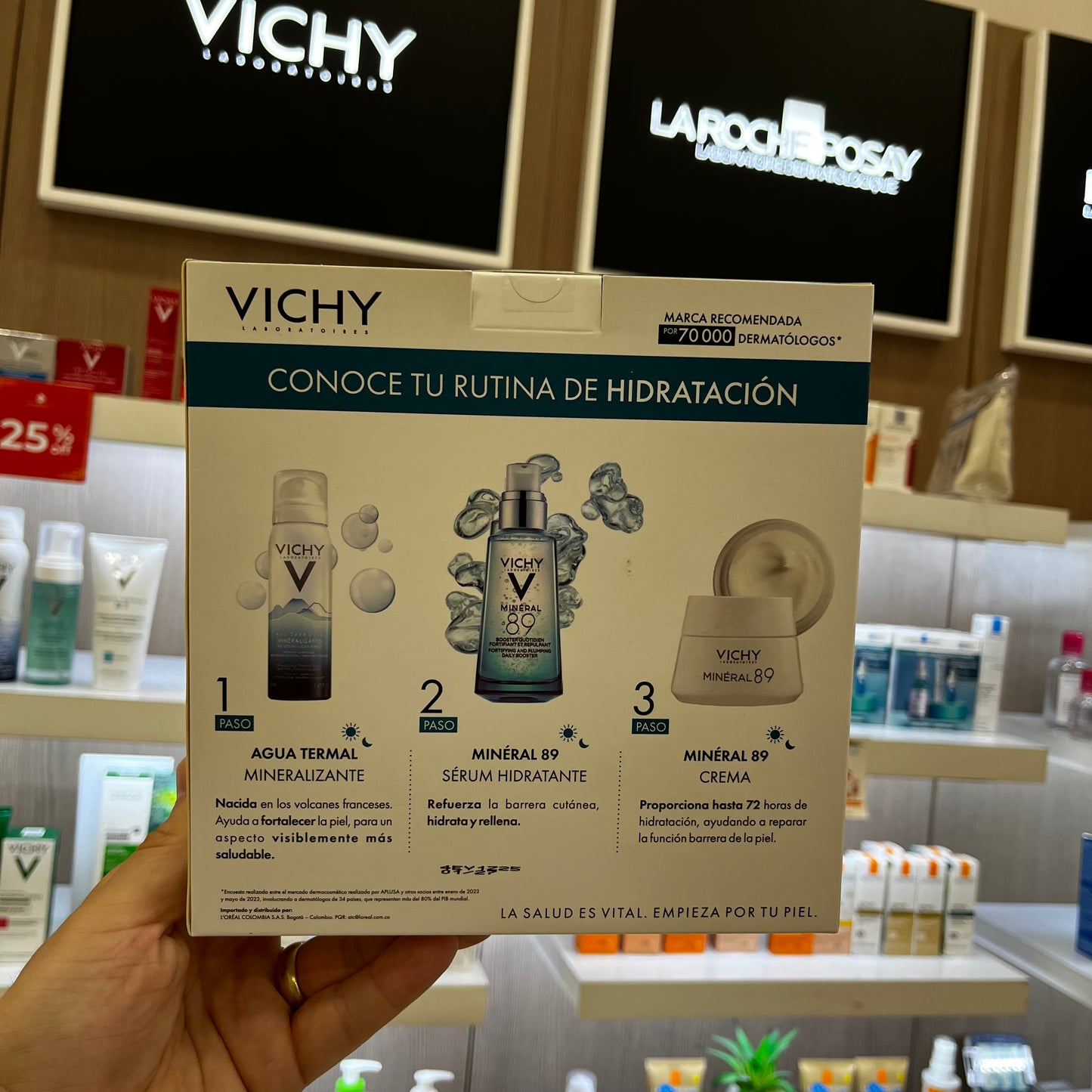 KIT MINERAL 89 SERUM *50ML + (GRATIS) AGUA THERMAL *50ML + (GRATIS) CREMA HIDRATANTE *15ML