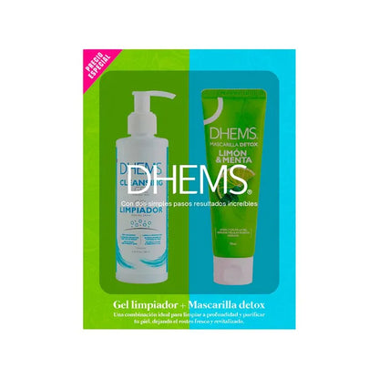 KIT DHEMS GEL LIMPIADOR + MASCARILLA DETOX LIMON Y MENTA