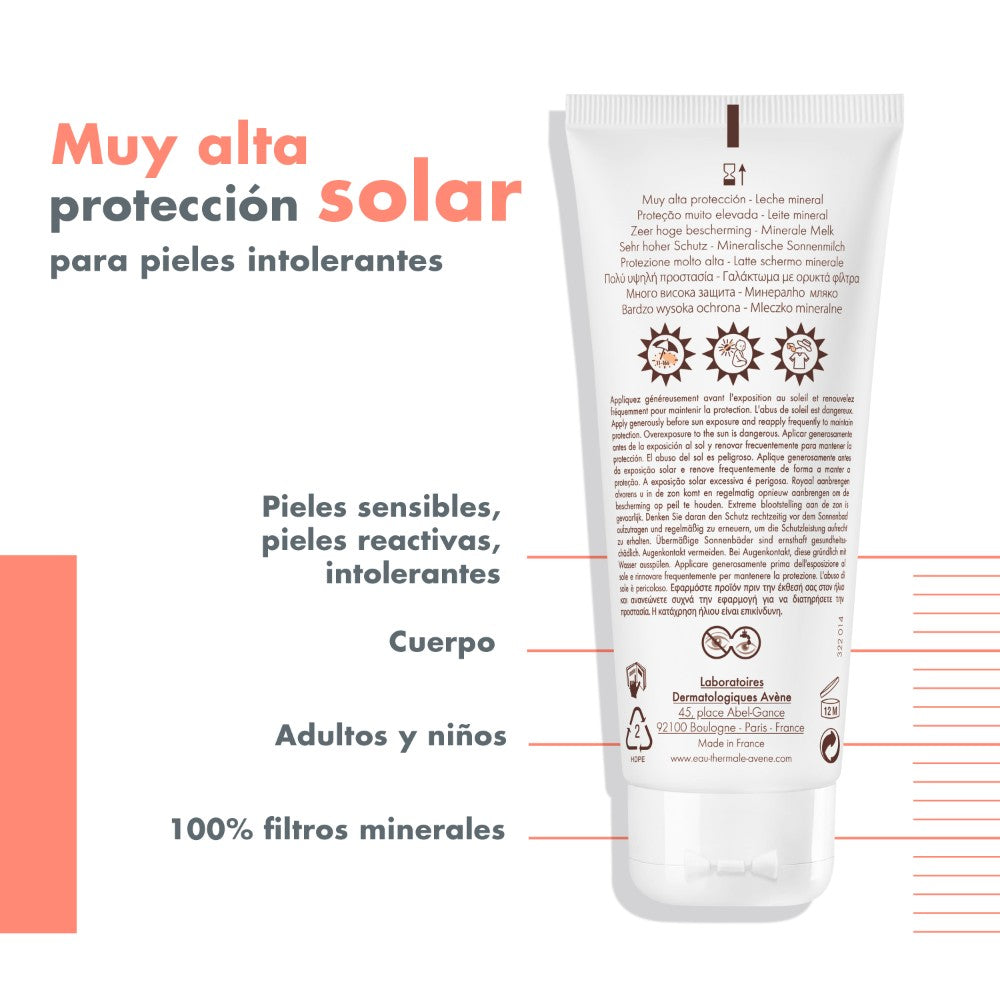 AVENE SOLAR LB PANTALLA LECHE MINERAL SPF50 *100ML