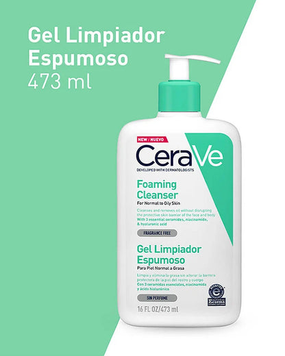 CERAVE GEL LIMPIADOR ESPUMOSO *473ML