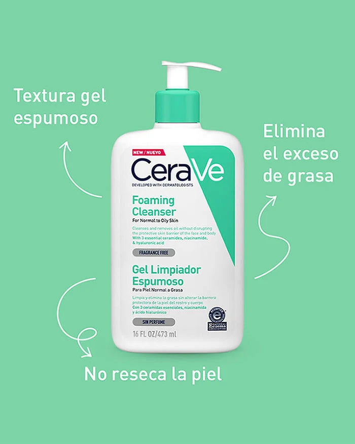 CERAVE GEL LIMPIADOR ESPUMOSO *473ML