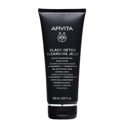 APIVITA BLACK DETOX CLEANSING FACE & EYES GEL 150ML