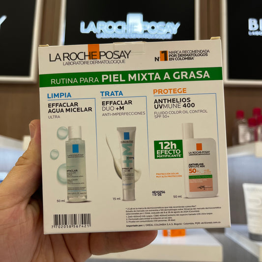 KIT ANTHELIOS UV MUNE COLOR + EFFACLAR AGUA MICELAR + EFFACLAR DUO+ M