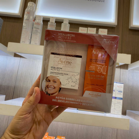 KIT AVENE HYALURON B3 CREMA + (GRATIS) AVENE SOLAR ANTIEDAD