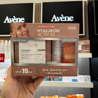 KIT AVENE HYALURON B3 CREMA + (GRATIS) AVENE SOLAR ANTIEDAD + AGUA THERMAL 50ML