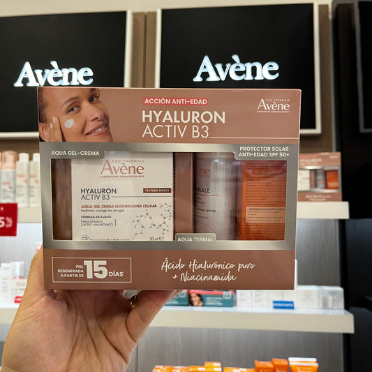 KIT AVENE HYALURON B3 CREMA + (GRATIS) AVENE SOLAR ANTIEDAD + AGUA THERMAL 50ML