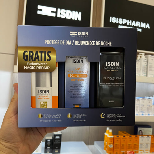 KIT ISDIN RETINAL INTENSE + SUN BRUSH + (GRATIS) FUSION MAGIC AGE REPAIR