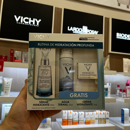KIT MINERAL 89 SERUM *50ML + (GRATIS) AGUA THERMAL *50ML + (GRATIS) CREMA HIDRATANTE *15ML