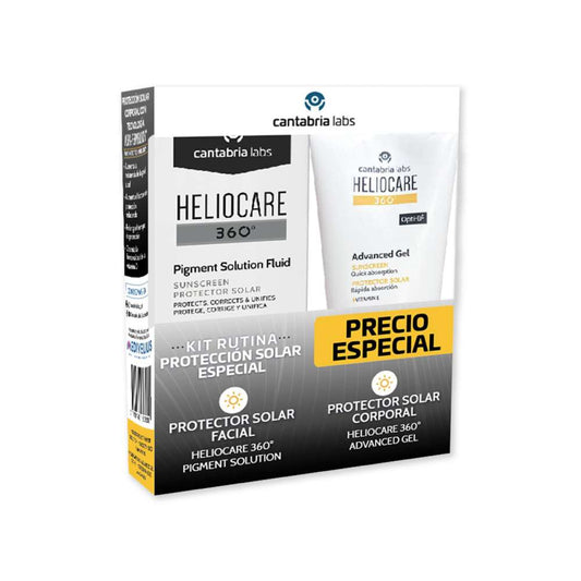 KIT HELIOCARE 360PIGMENT SOLUTION FLUIDO + 360 ADVANCED GEL